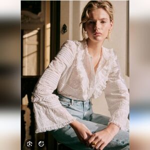 Sezane Nele Eyelet Blouse